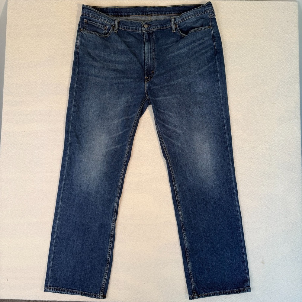 Levi's 514 Straight Fit Jeans Mens 42x32 Blue Denim Mid Rise Straight Leg